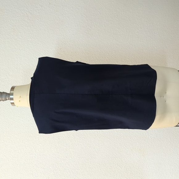 Vince Knit Crew Neck Boxy Linen Tank Top Blue S minimalist contemporary preppy - Picture 3 of 9